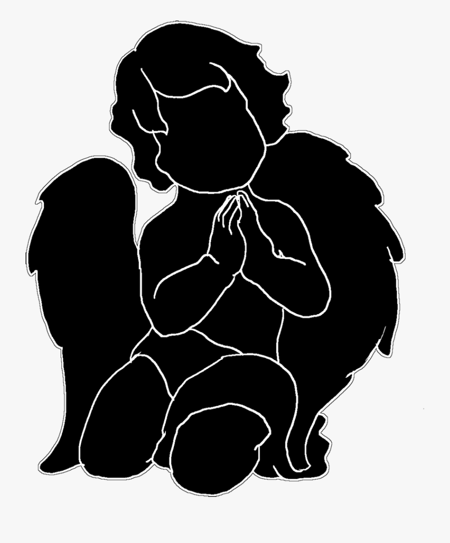 Transparent Praying Clipart - Cute Baby Angel Silueta, Transparent Clipart
