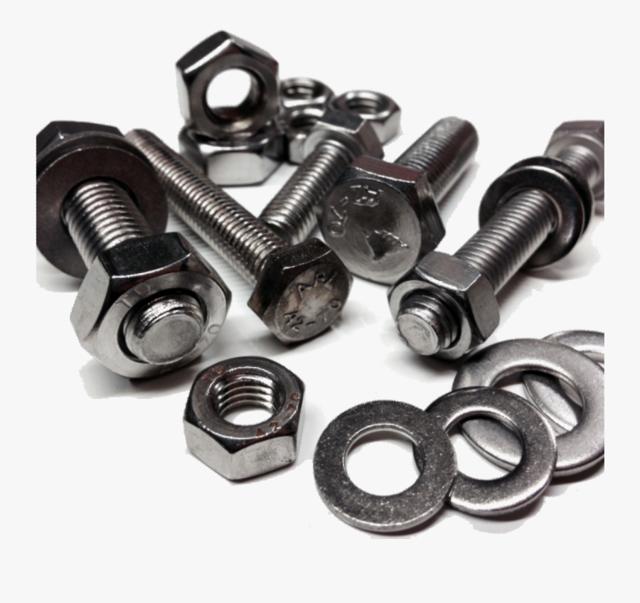 Transparent Nuts And Bolts Png - Hex Bolt With Nut And Washer, Transparent Clipart