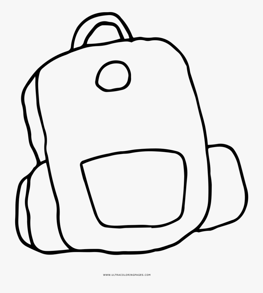 Backpack Coloring Page - Line Art, Transparent Clipart