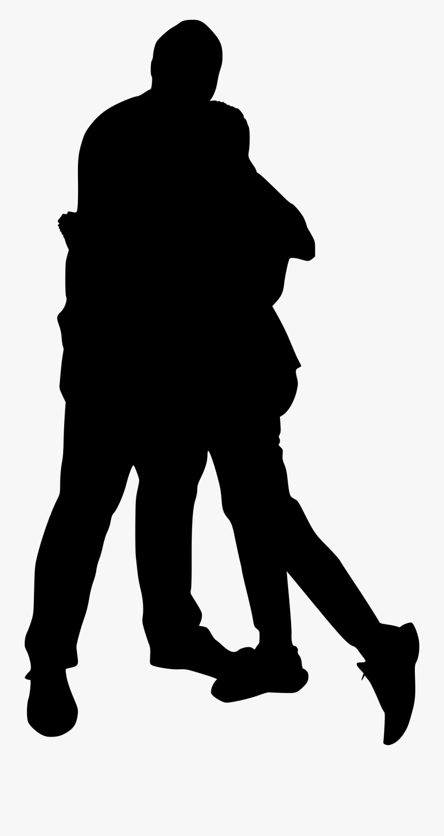 Silhouette Of People Hugging, Transparent Clipart