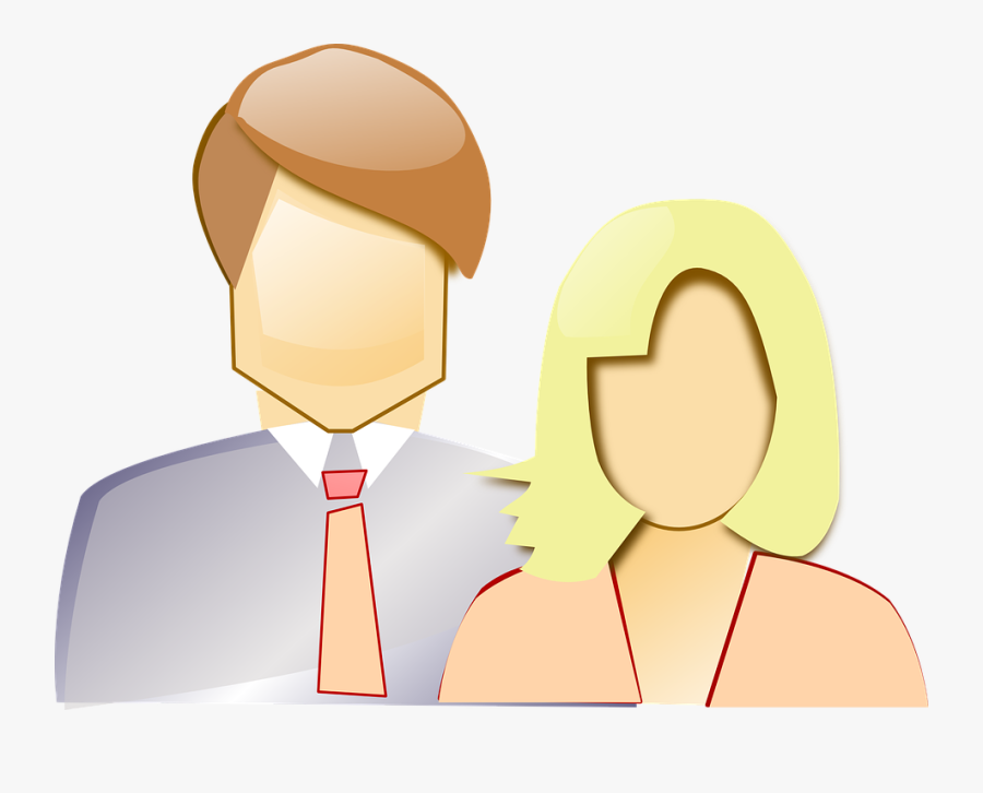Couple, Two, Parents, Man, Woman, Business, Persons - Couple With Blank Faces, Transparent Clipart