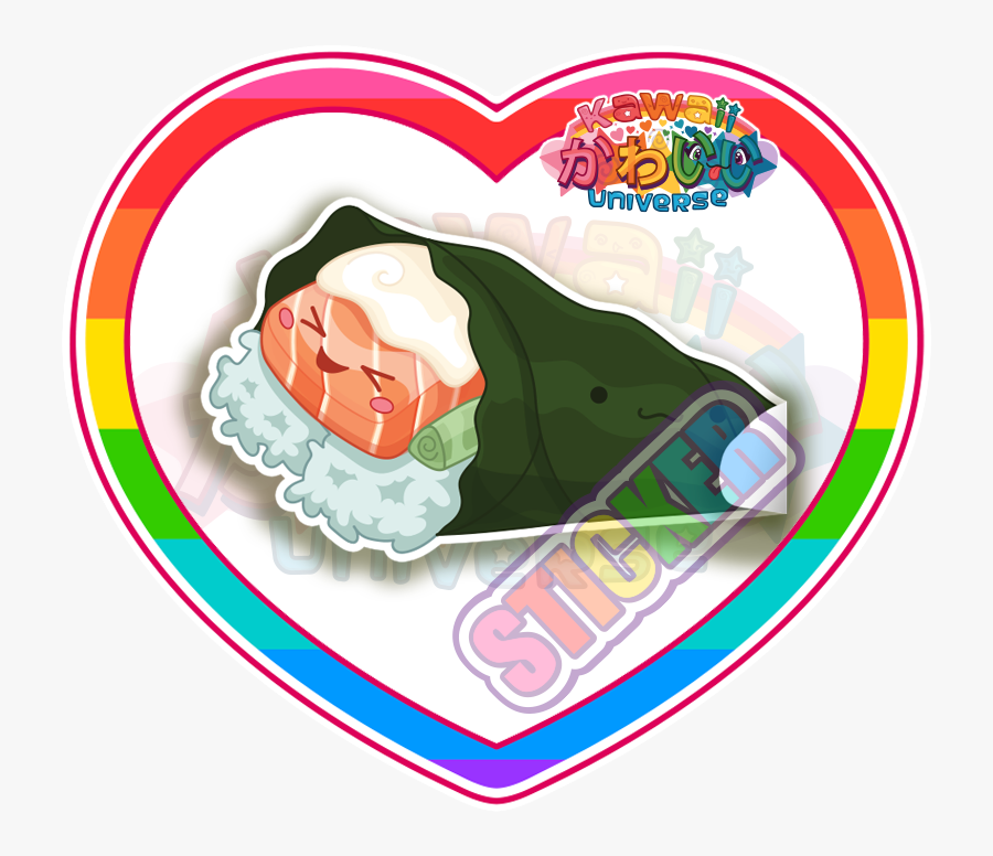 Kawaii Food Universe Cute Salmon Hand Roll - Panneau De Signalisation Interdit, Transparent Clipart