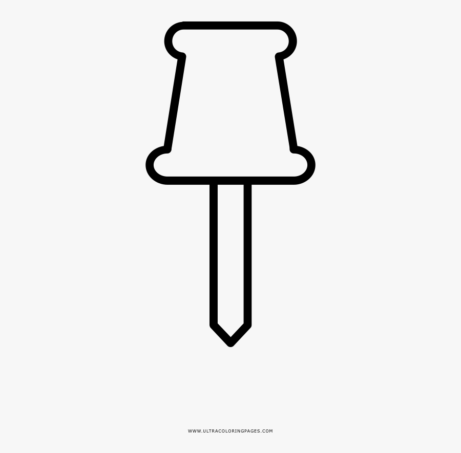 Thumbtack Coloring Page, Transparent Clipart