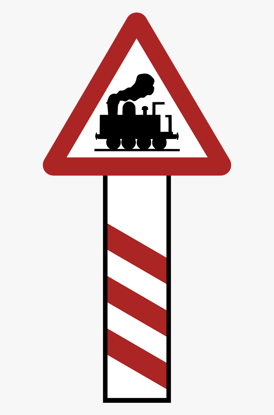 Warning Railway Crossing Road Sign Free Picture - Eisenbahn, Transparent Clipart