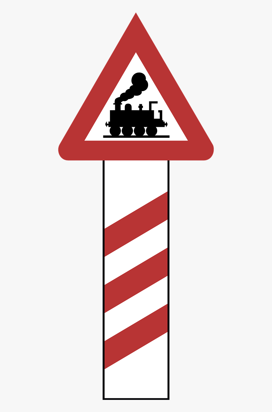 Railway Crossing Warning Road Sign Free Picture - Eisenbahn, Transparent Clipart