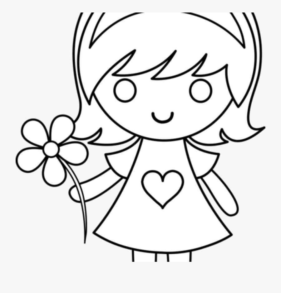 Girl Clipart Black And White Girl Clip Art Black And - Girl Clipart For Colouring, Transparent Clipart