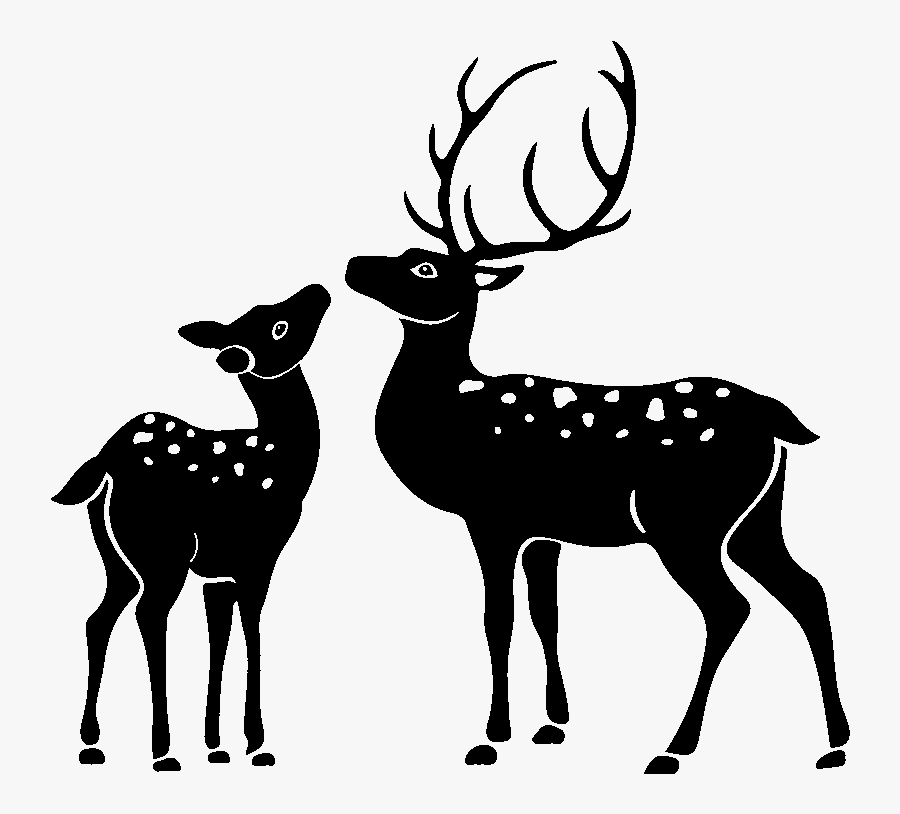 Deer Sticker Silhouette - Biche Et Cerf Dessin, Transparent Clipart