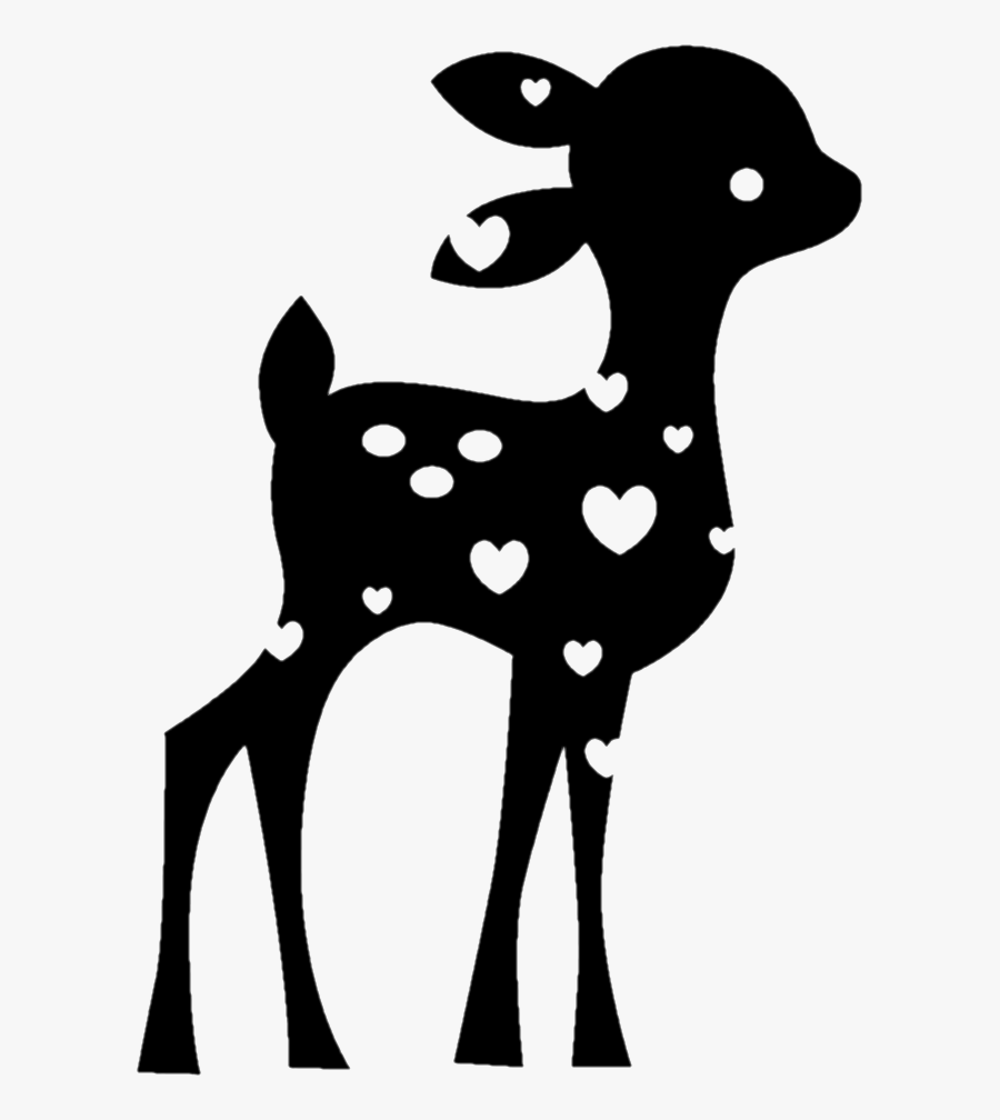 #deer #fawn #animals #petsandanimals #silhouette #hearts - Silhouette Reh, Transparent Clipart