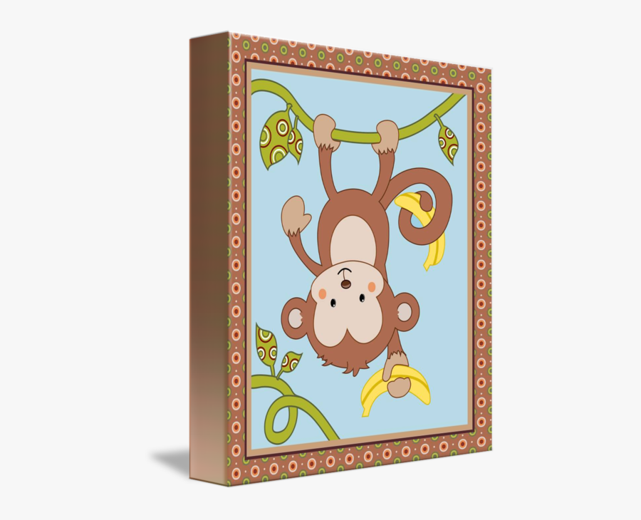 Monkey Black And White Clipart Upside Down - Cartoon, Transparent Clipart