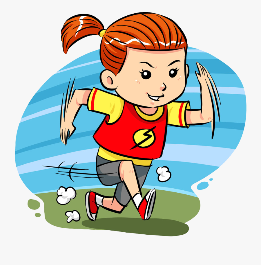 Cartoon Clip Art Girl Transprent Png Free - Cartoon Girl Running Fast, Transparent Clipart