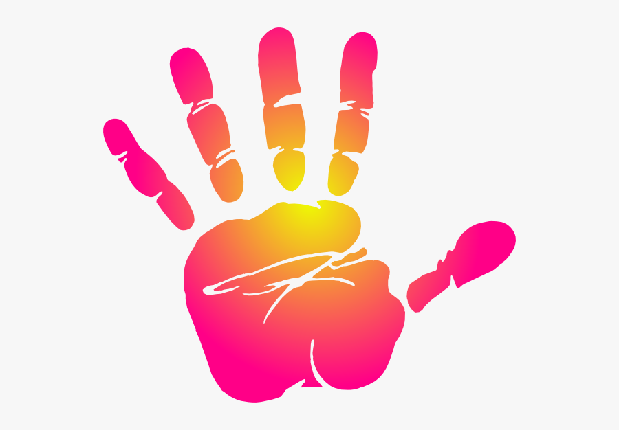 Handprint Clipart Cute - Colorful Hand Prints Transparent, Transparent Clipart