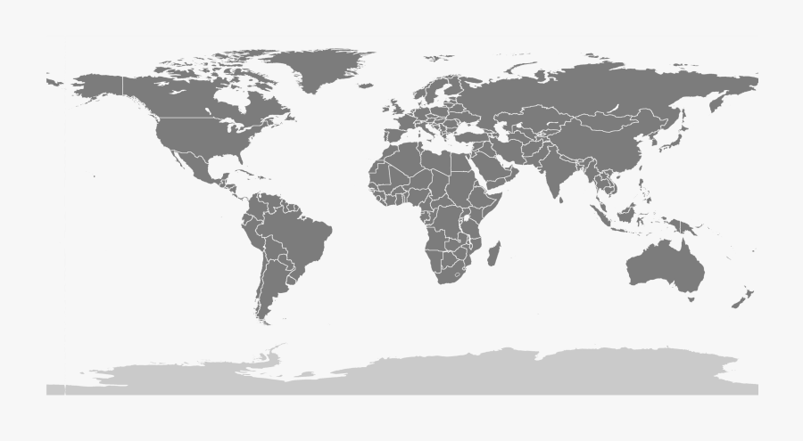 Equirectangular World Map Vector, Transparent Clipart