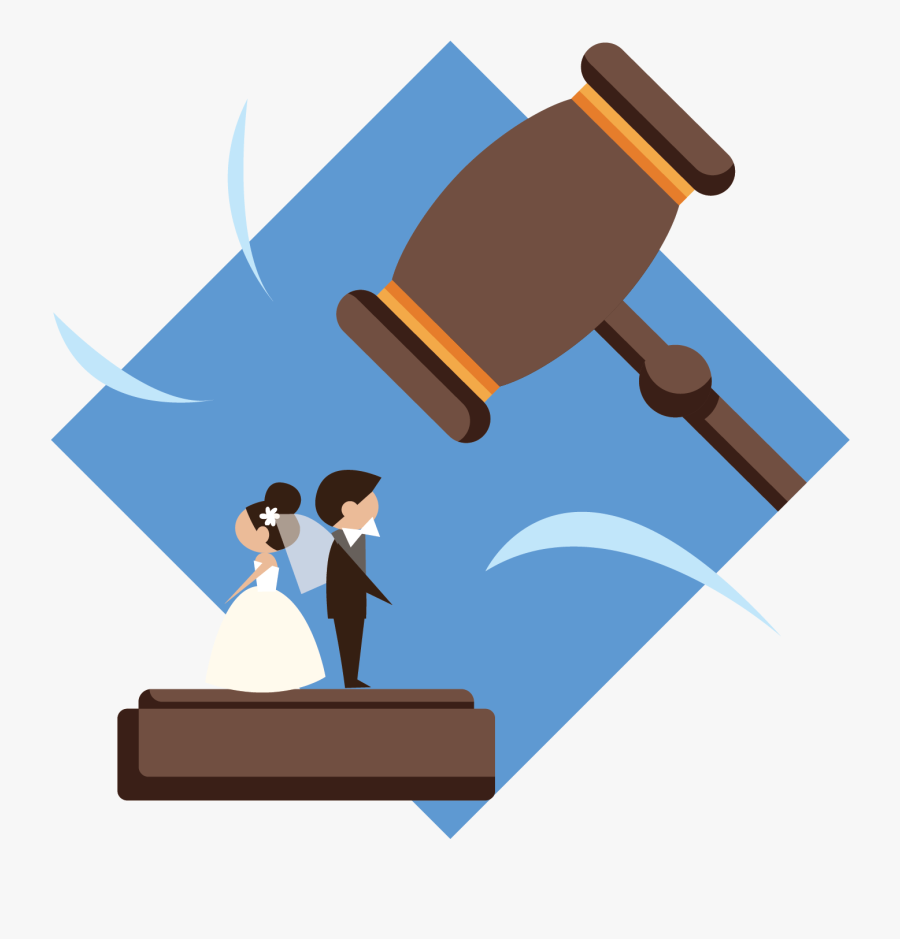 A Wedding Couple That Is Being Pounded By A Gavel, Transparent Clipart