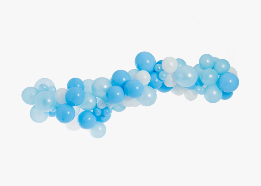 Clip Art Blue Ombre - Balloon Garland Silver And Blue, Transparent Clipart
