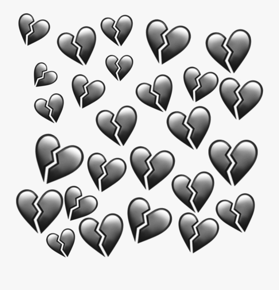 #black #heart #hearts #heartbroken #emoji #emojis #aesthetic - Heart, Transparent Clipart