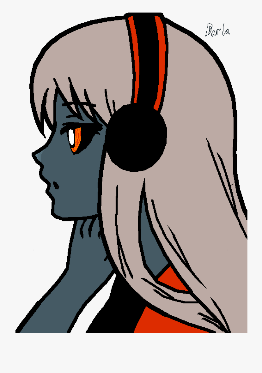 Chad Likk/darla/origin Black Heart - Anime Girl Not Colored, Transparent Clipart