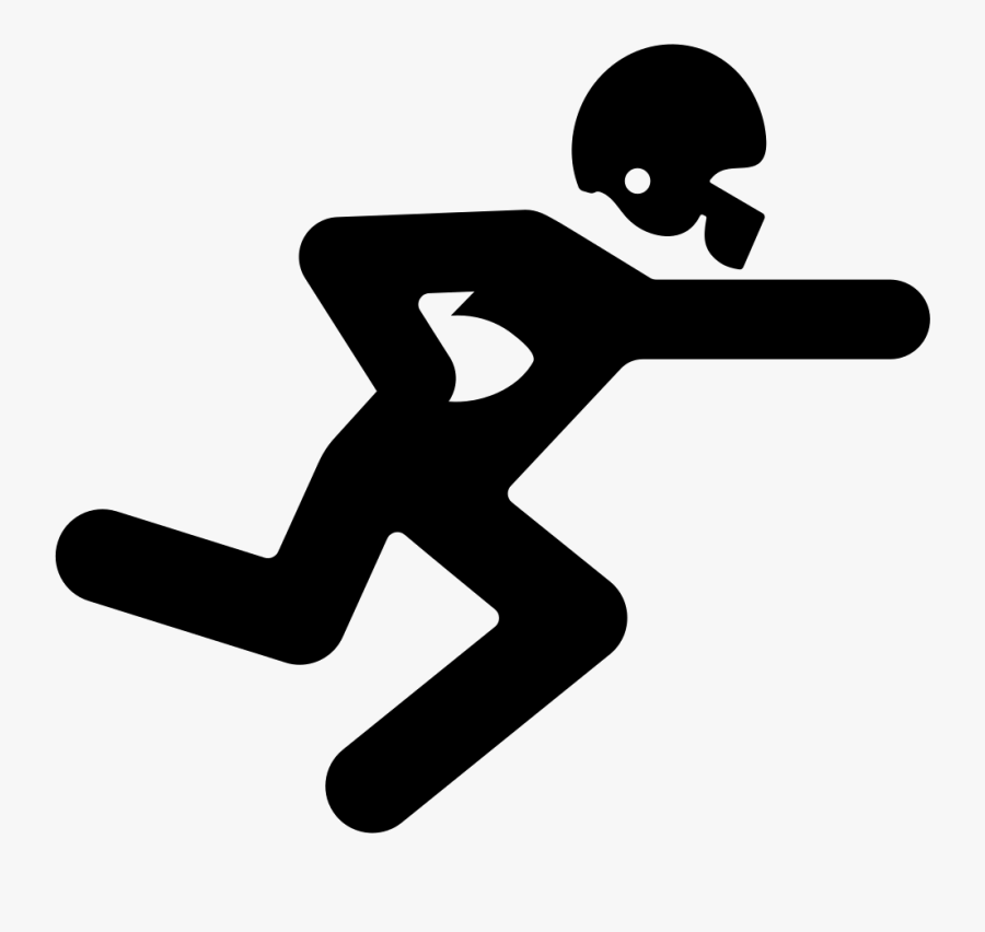 American Football Player Running With The Ball - American Football Player Icon, Transparent Clipart
