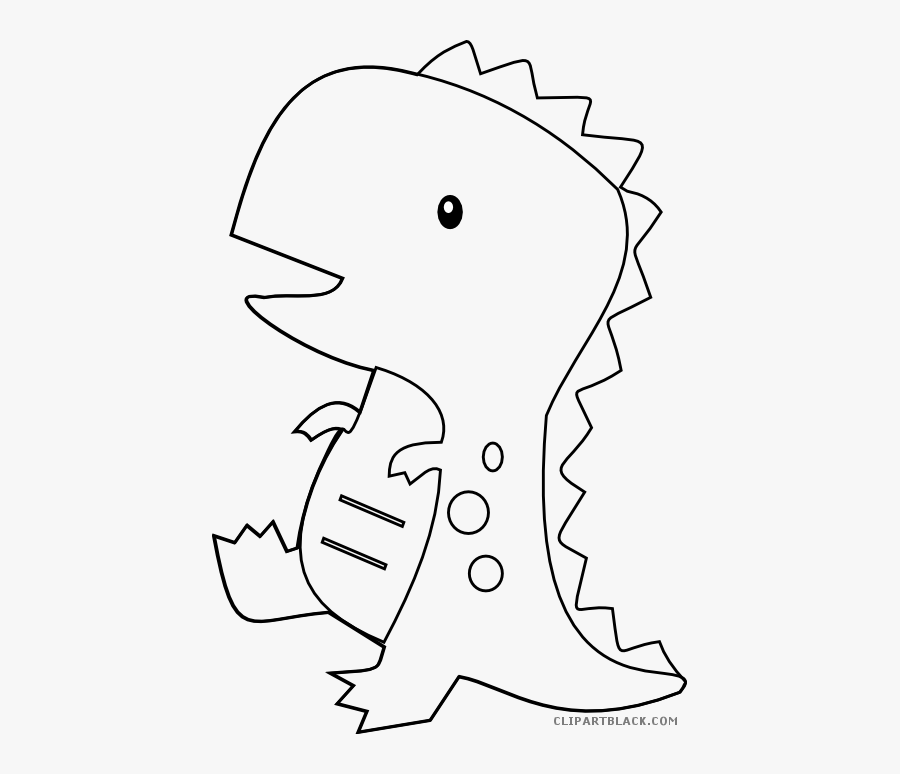 Dinosaurs Clipart Black And White - Cute Dinosaur Coloring Page, Transparent Clipart