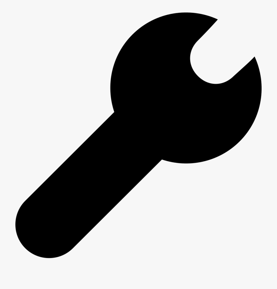 Wrench Black Silhouette - Adjust Icon, Transparent Clipart