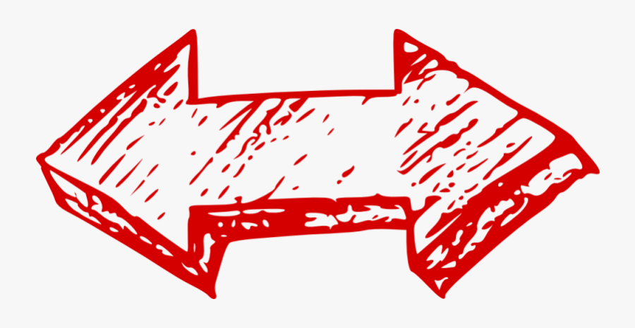 Red Arrow Double Doodle Transparent Png - Two Way Arrow Png, Transparent Clipart