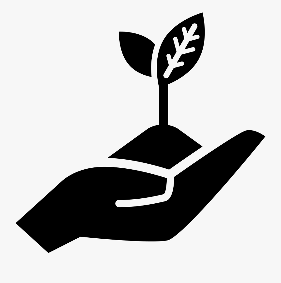Transparent Seeds Clipart Black And White - Plant In Hands Icon, Transparent Clipart