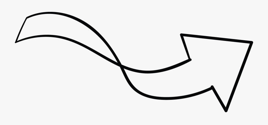 Right Arrow White Twist Tail Doodle - Twist Twisted Arrow Png, Transparent Clipart
