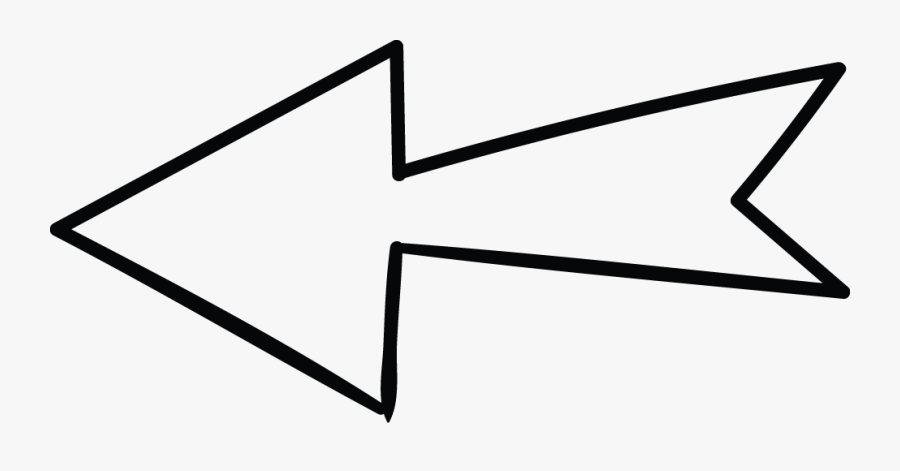 Left Arrow Wedge Tail Doodle, Transparent Clipart