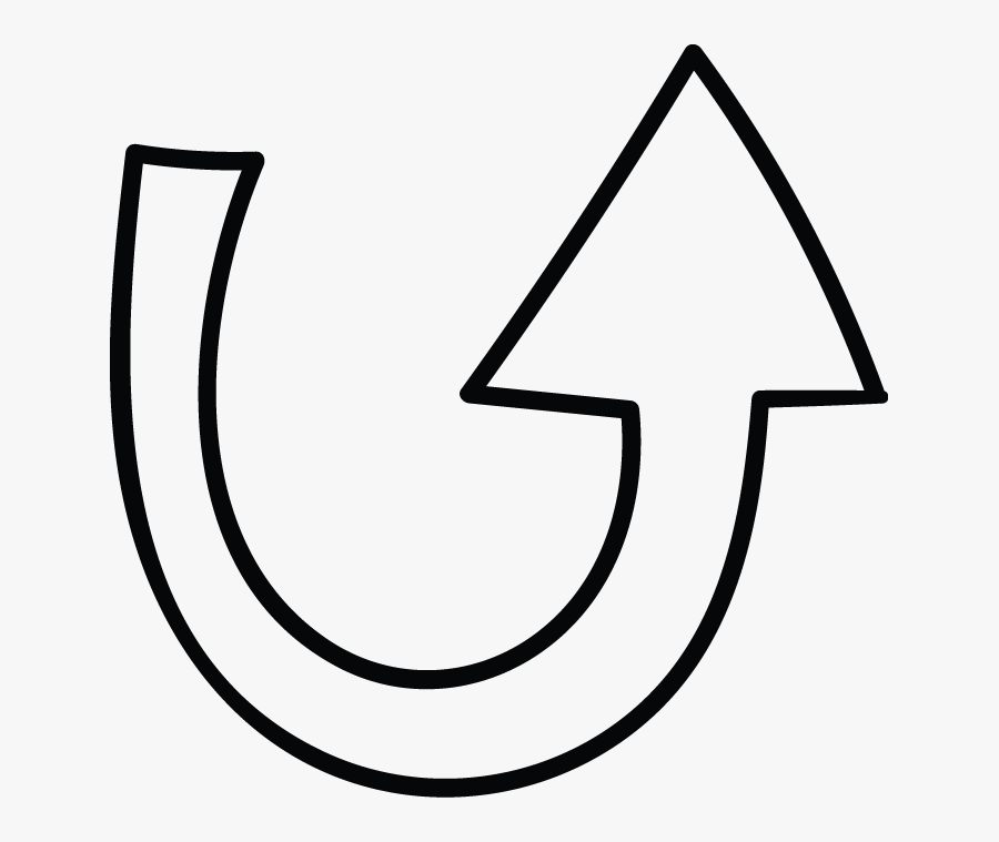 U Shape Arrow Doodle, Transparent Clipart