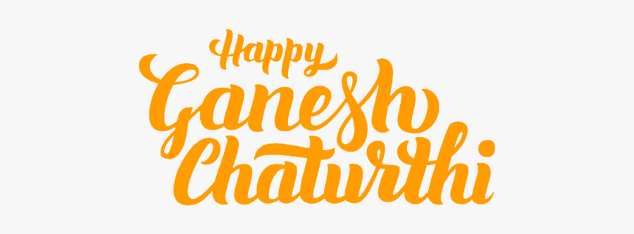 Ganesh Vector Typography - Happy Ganesh Chaturthi Vector, Transparent Clipart