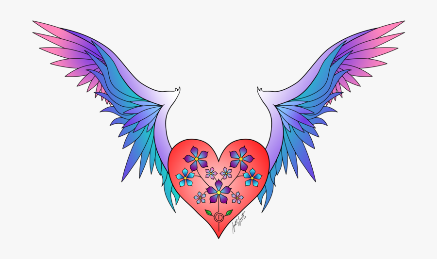 Heart Wings Haerts Color - Illustration, Transparent Clipart