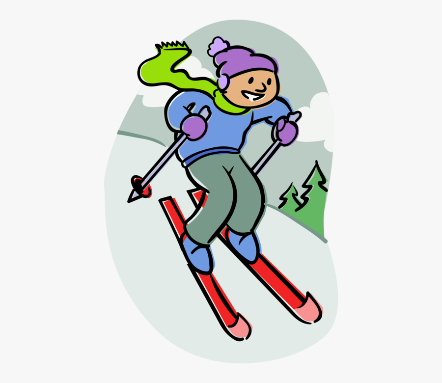 Alpine Skier Down Mountain Clipart , Png Download - Going Down The Mountain Clip Art, Transparent Clipart
