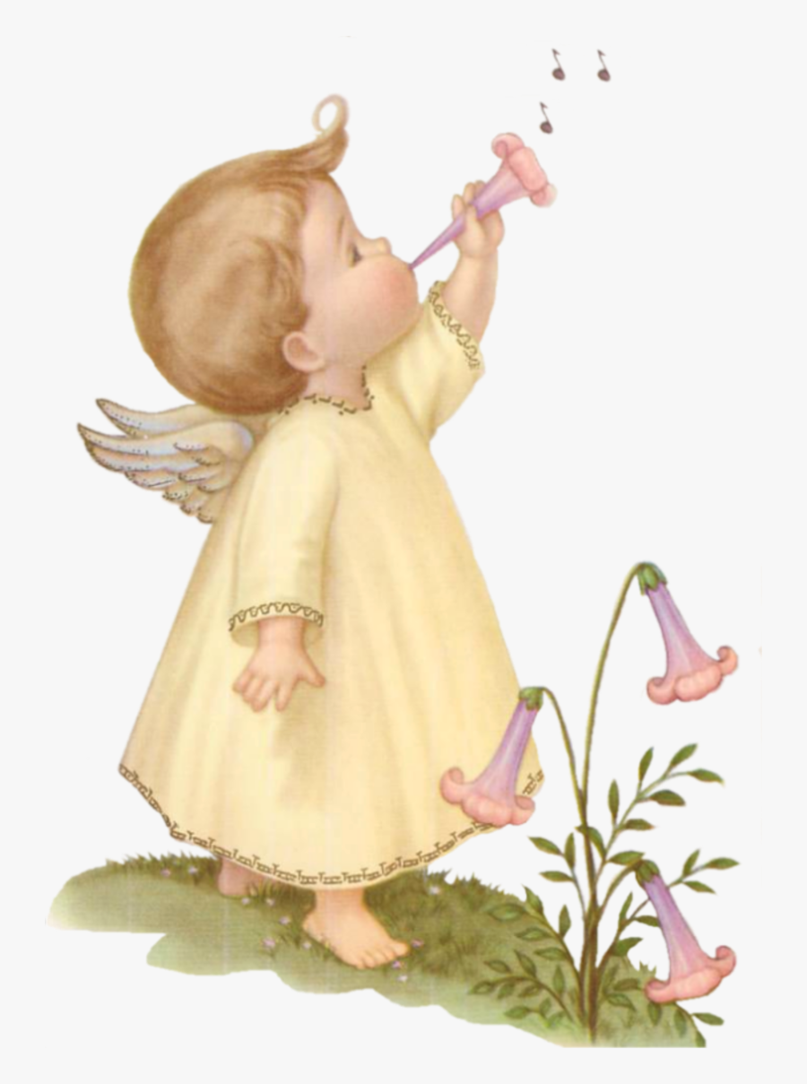 Angels Clipart Easter - Angel Con Trompeta Png, Transparent Clipart