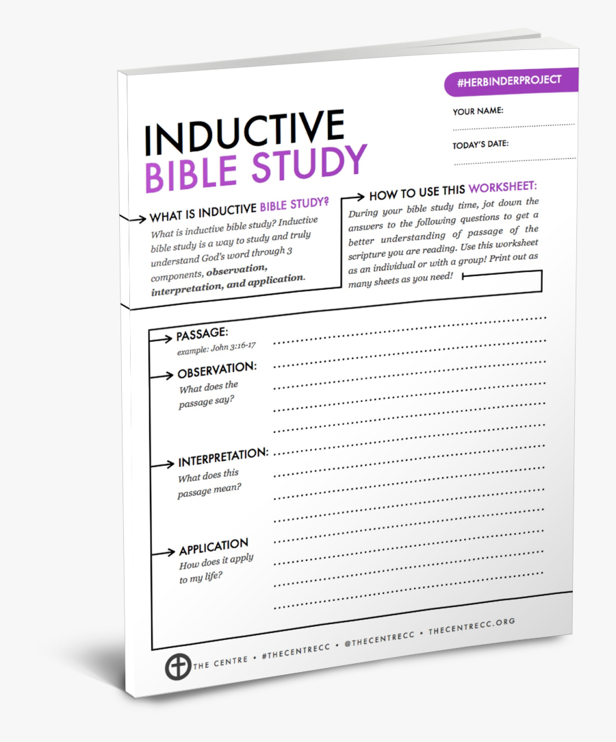 Clip Art Free Inductive Worksheets - Inductive Bible Study Sheet, Transparent Clipart