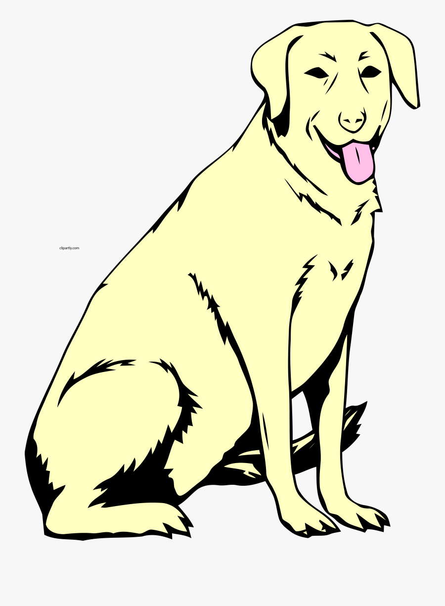 Dog Tongue Lemonchiffon Color Clipart Png - Dog Lab Black And White Clip Art, Transparent Clipart