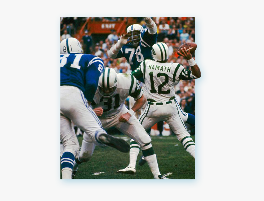 Image Of An Nfl Game - Joe Namath Jets Super Bowl, Transparent Clipart