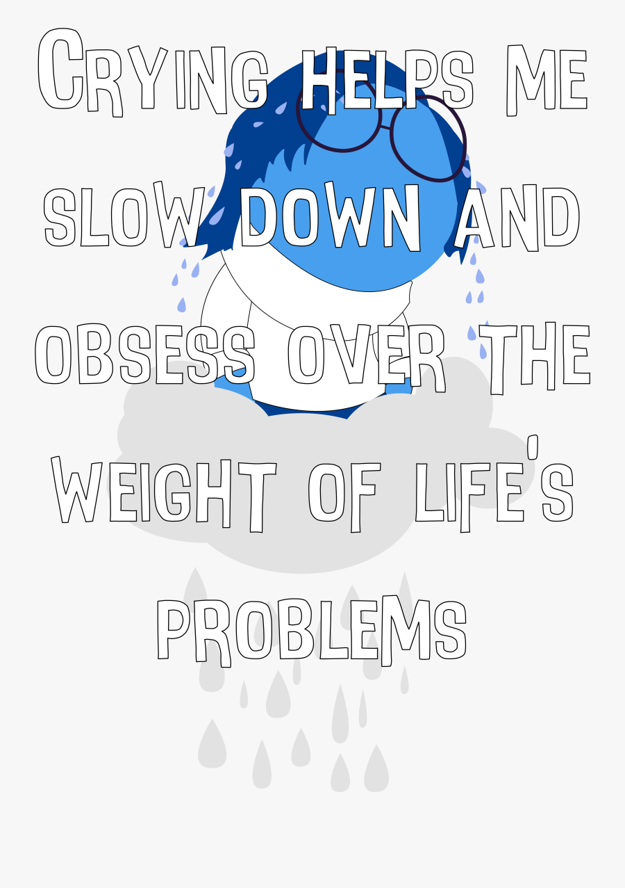 Minimalist Quote Poster Of Sadness On A Cloud, Transparent Clipart