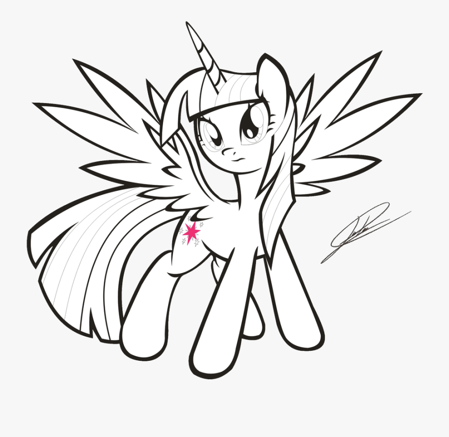 Twilight Sparkle Lineart - Mlp Twilight Lineart, Transparent Clipart