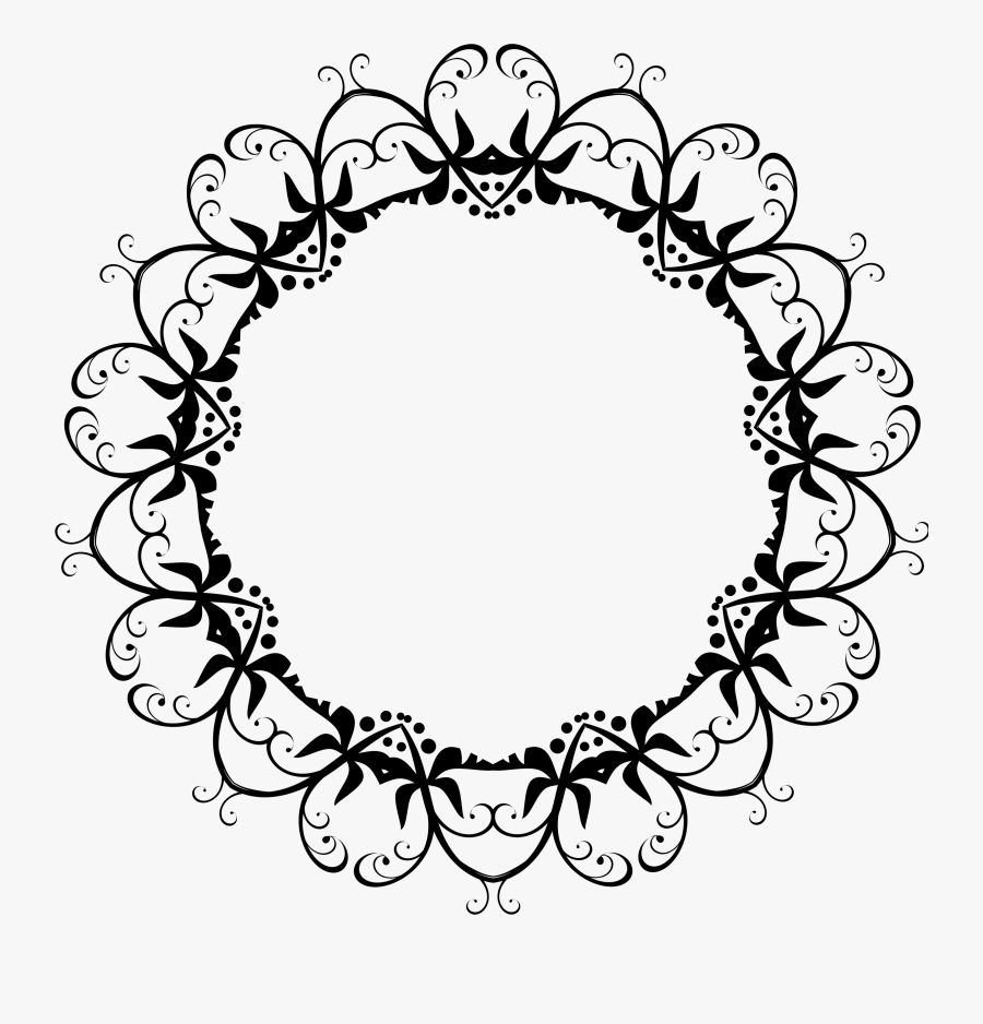 Silhouette Flourish Design Big - Wedding Flower Clipart Black And White Png, Transparent Clipart