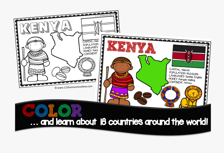 Countries Coloring Book For Kids From Prek, Kindergarten, - 18 Countries Of The World Book, Transparent Clipart