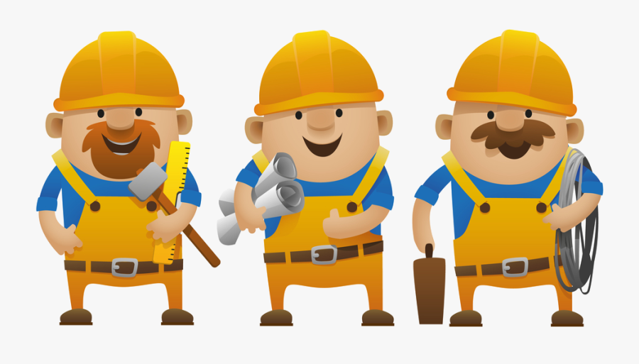 Find Trusty Tradesmen And - Builders Cartoon, Transparent Clipart