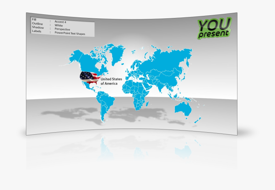 Clip Art Powerpoint 2013 Template - Side Of The Road World Map, Transparent Clipart