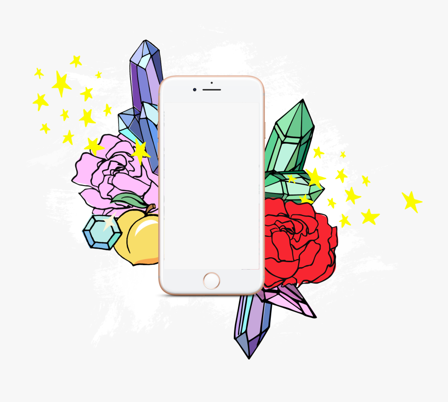 Add Simple Design, Brushes, Text And Stickers To Your - Smartphone, Transparent Clipart