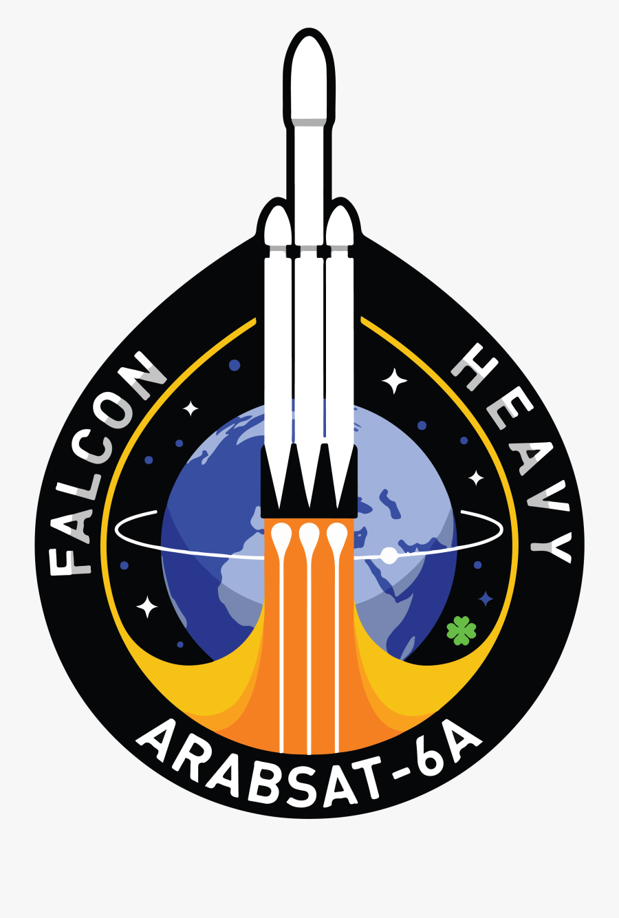 Falcon Heavy Mission Patch, Transparent Clipart