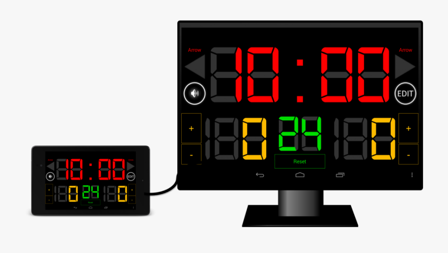 Tokutenban Hdmi - Clock Basketball App, Transparent Clipart