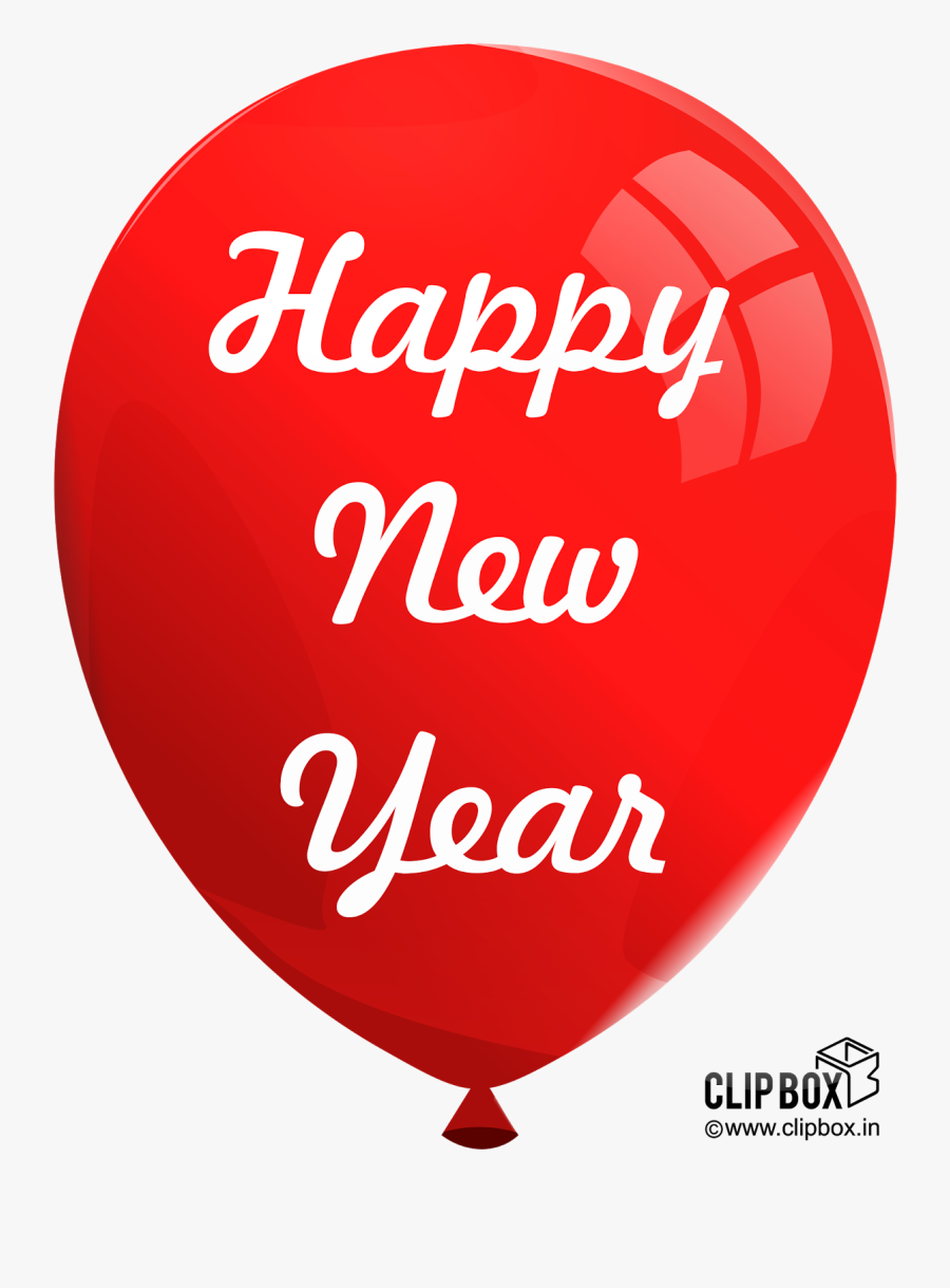 Balloon, Red Balloon, Red Balloon With Happy New Year - Transparent Background Happy New Year Png, Transparent Clipart