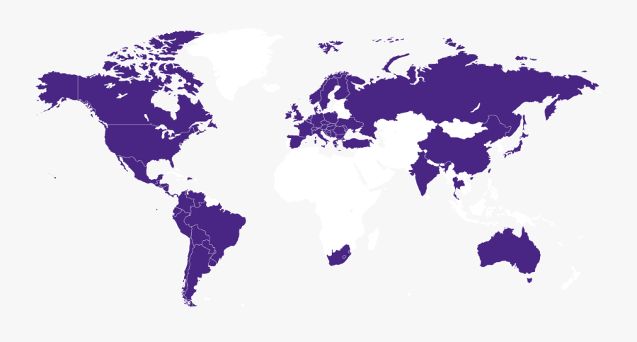 Transparent World Map Png Transparent Background - Transparent Purple World Map, Transparent Clipart