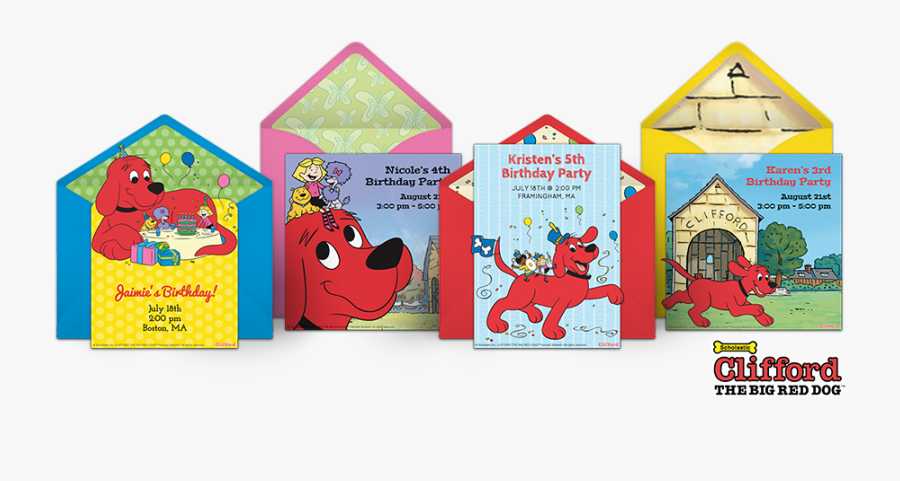 Clifford Online Invitations - Clifford The Big Red Dog, Transparent Clipart