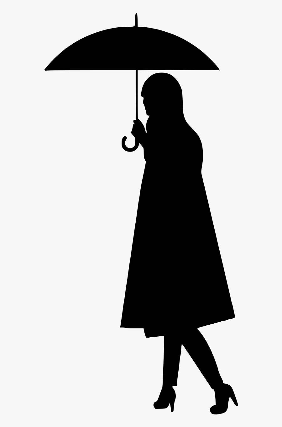 Silhouette Umbrella Woman Free Picture - Woman With Umbrella Silhouette, Transparent Clipart