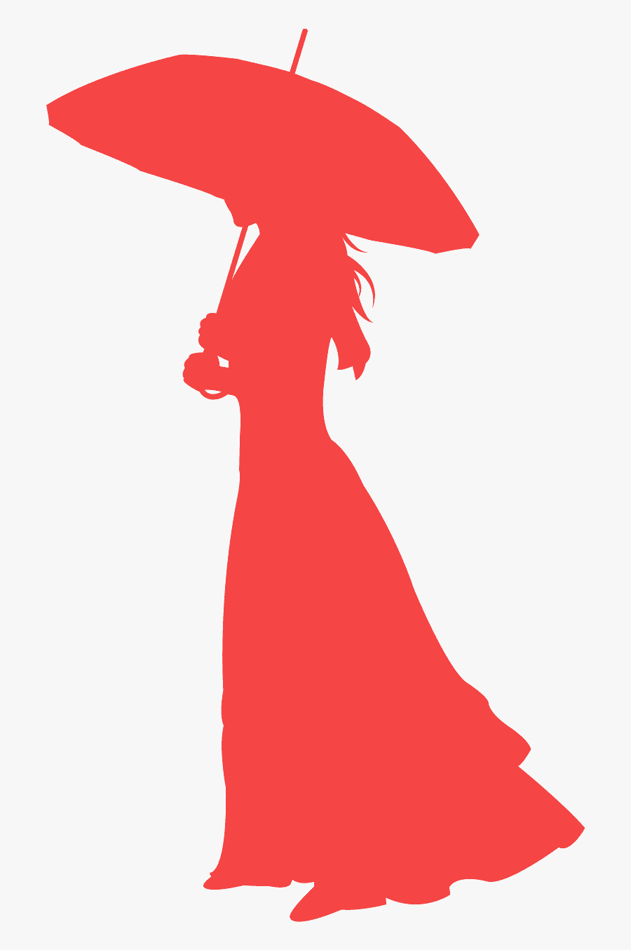 Lady With Umbrella Silhouette, Transparent Clipart
