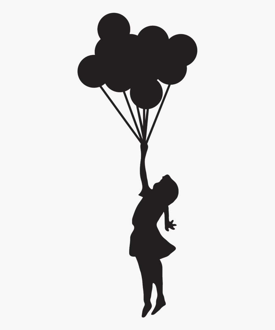 Banksy Girl Holding Balloons, Transparent Clipart